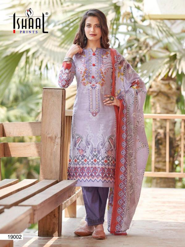 Ishaal Gulmohar 19 Fancy Pure Lawn Karachi Cotton Dress Materials